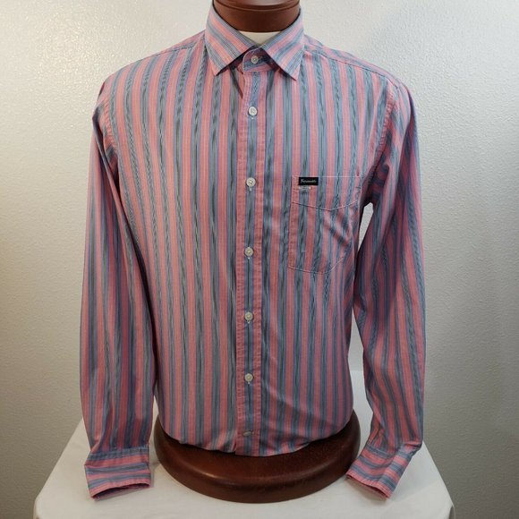 Faconnable Mens Button‎ Blue Pink Plaid Club Shirt - Picture 5 of 10
